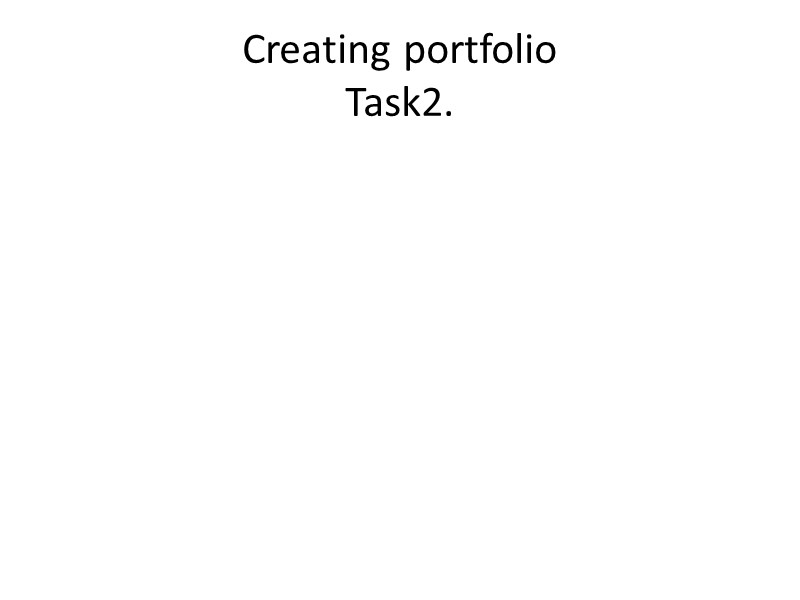 Creating portfolio  Task2.